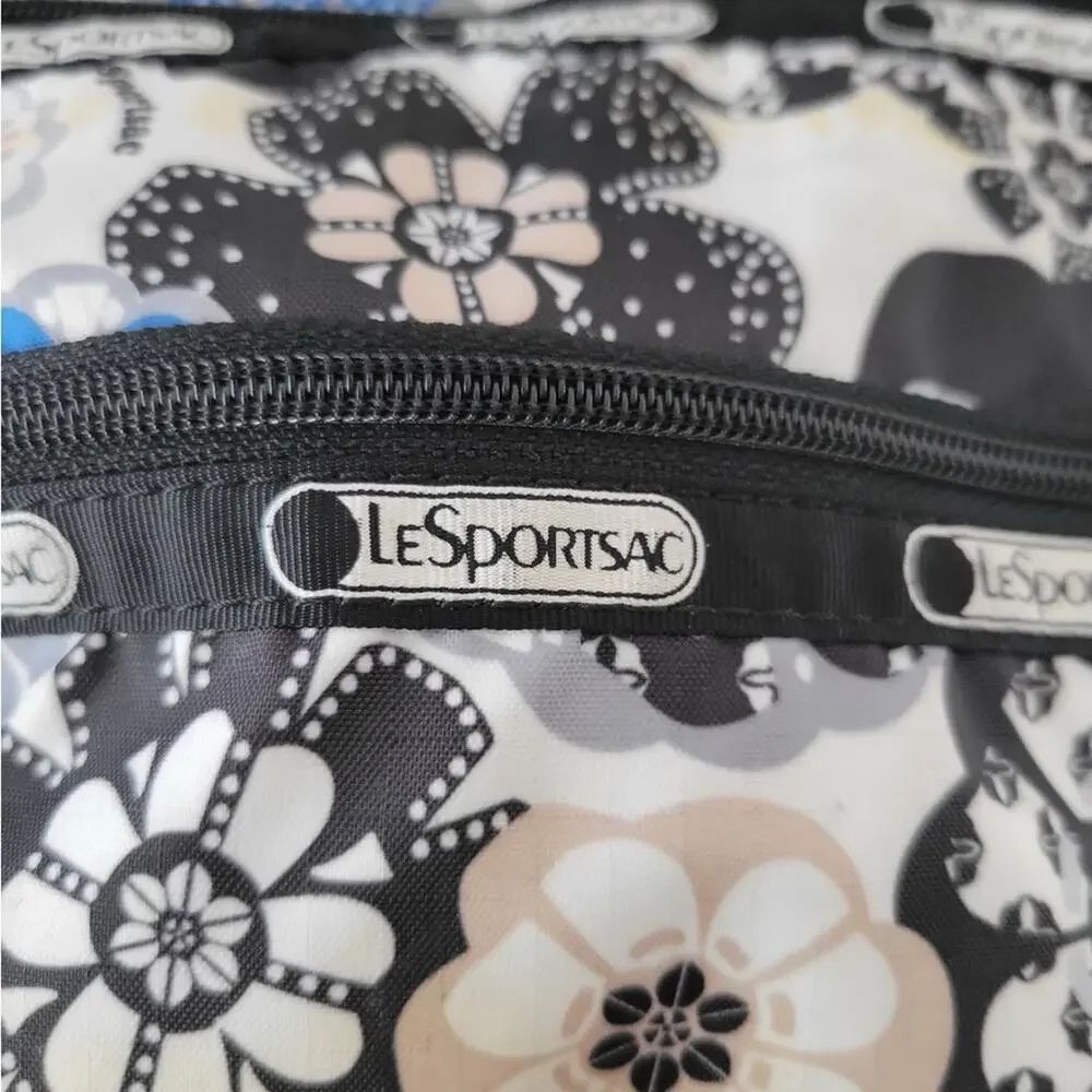 LeSportsac Floral Crossbody Bag - Black and Blue - Picture 3 of 5